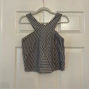 Zara Blue and White Striped Tank Top